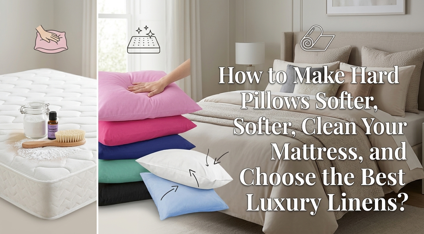 Soft luxury bedding with comfortable pillows, clean mattress, and premium bed linens